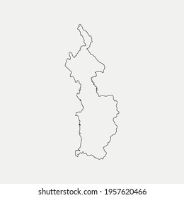 Map of Map of Choco - Colombia outline silhouette vector illustration

