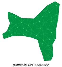 Map of Christmas Island from Polygonal wire frame low poly mesh,Christmas Island map Vector Illustration EPS10.