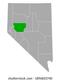 Map of Churchill in Nevada on white