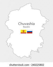 map of Chuvashia republic, Russia