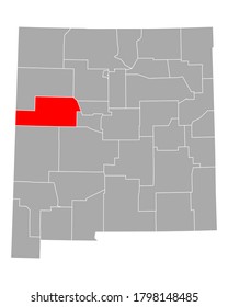 Map of Cibola in New Mexico on white