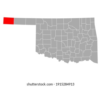 Map of Cimarron in Oklahoma on white