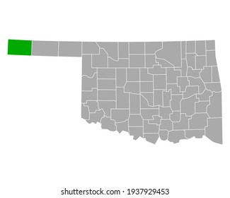 Map of Cimarron in Oklahoma on white