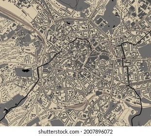 Stadtplan von Aachen, Deutschland
