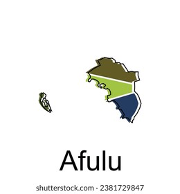 Map City of Afulu High detailed illustration design, North Sumatra map, World map country vector illustration template