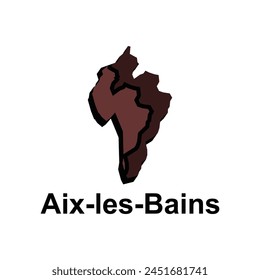 Map City of Aix Les Bains design illustration, vector symbol, sign, outline, World Map International vector template on white background