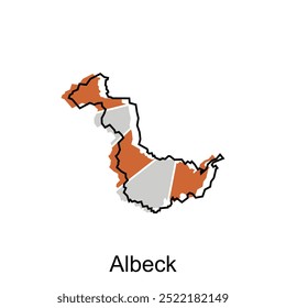 Map City of Albeck, administrative modern design - location on Austria, logotype element for template