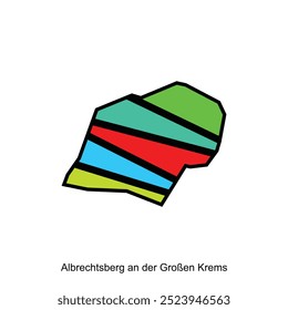 Map City of Albrechtsberg an der GroBen Krems, administrative colorful and simple modern design - location on Austria, logotype element for template