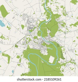 map of the city of Alytus, Lithuania