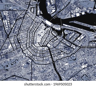 map of the city of Amsterdam, Netherlands