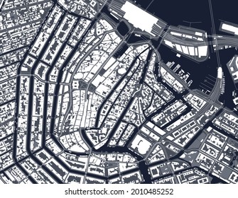 map of the city of Amsterdam, Netherlands