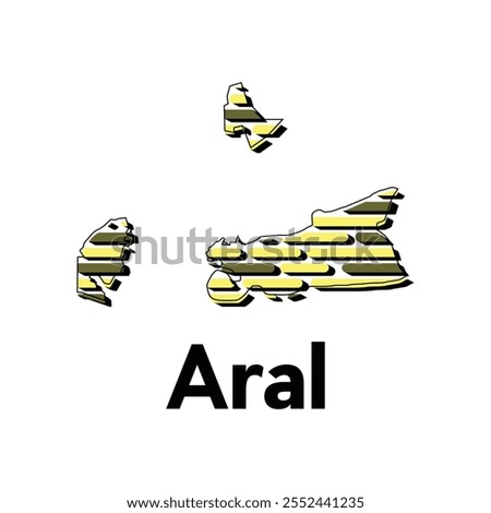 Map City of Aral Tech Vector Design, modern technology connection logo design template