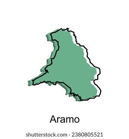 plantilla de diseño de la ciudad de Álamo de mapa, símbolo vector, signo, ilustración de contorno.