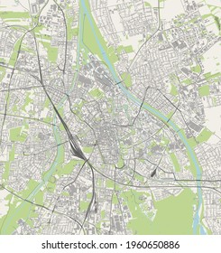 map of the city of Augsburg, Germany