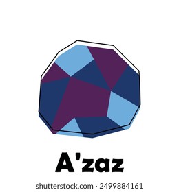 Map City of A'zaz polygon geometric design, suitable for your company with outline design template