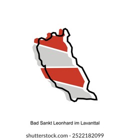 Map City of Bad Sankt Leonhard im Lavanttal, administrative modern design - location on Austria, logotype element for template