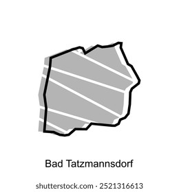 Map City of Bad Tatzmannsdorf - location on Austria Country vector with outline style, logotype element for template