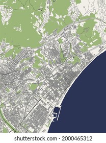 map of the city of Badalona, Spain