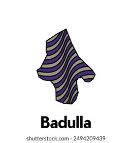 Landkarte Stadt von Badulla Design-Vorlage mit Wellenfarben-Stil auf weißem Hintergrund, geeignet für Ihr Unternehmen