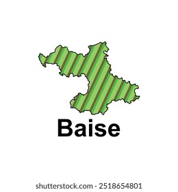 Mapa Cidade de Baise, divisão administrativa da China Country strip estilo de cor. Modelo de design de ilustração vetorial
