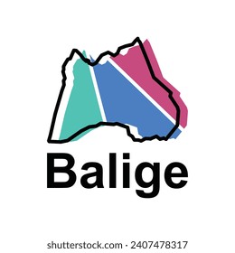 Karte Stadt Balige Weltkarte Internationale Vektorgrafik-Vorlage mit Rahmengrafik-Stil einzeln auf weißem Hintergrund