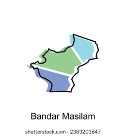 Map City of Bandar Masilam illustration design, World Map International vector template, suitable for your company