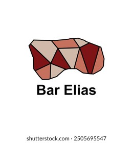 Map City of Bar Elias World Map International vector template with polygon graphic style, isolated on white background