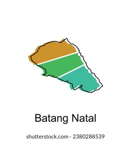 Map City of Batang Natal illustration design, World Map International vector template with outline graphic sketch style isolated on white background