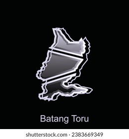 Map City of Batang Toru, Borders for your infographic. Vector illustration design template
