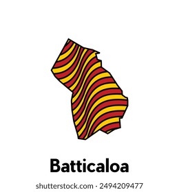 Map City of Batticaloa design template with wave color style on white background, suitable for your company