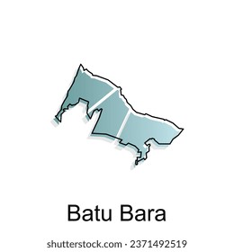 Map City of Batu Bara Logo Vector Design. Abstract, designs concept, logos, logotype element for template.