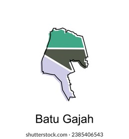 Map City of Batu Gajah vector design, Malaysia map with borders, cities. logotype element for template design