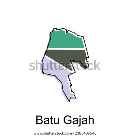 Map City of Batu Gajah vector design, Malaysia map with borders, cities. logotype element for template design