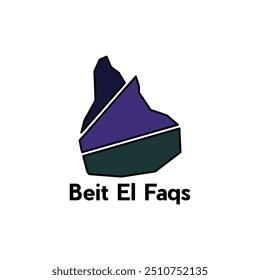 Cidade do mapa de Beit El Faqs, conceito de design de logotipo ilustração ideia estilo modelo de design de vetor plano