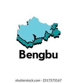 Map City of Bengbu - administrative map vector design, logotype element for template