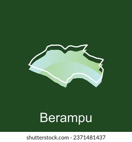 Map City of Berampu Logo Vector Design. Abstract, designs concept, logos, logotype element for template.