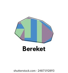 Map City of Bereket illustration design. Turkmenistan World Map International vector template