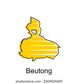 Map City of Beutong illustration design, World Map International vector template with outline graphic sketch style isolated on white background