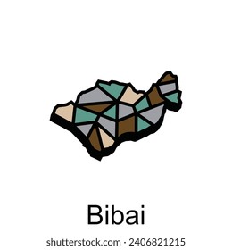 Map City of Bibai World Map International vector template with outline graphic style, isolated on white background