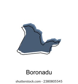 map City of Boronadu World Map International vector with outline Design Template, suitable for your company