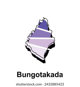 Mapa Ciudad de Bungotakada plantilla de diseño, Mapa del Mundo Internacional plantilla de vector diseño