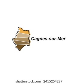 Map City of Cagnes sur Mer vector design template, World Map International vector template with outline graphic sketch style isolated on white background