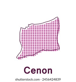 Mapa Elemento infográfico del concepto de la ciudad de Cenon Dot Style, viaje alrededor del mundo Plantilla de diseño