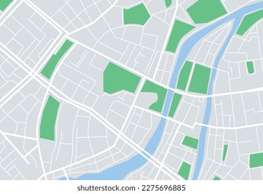 Map of the city center. Can be used for design for city navigation. Vector illustration.