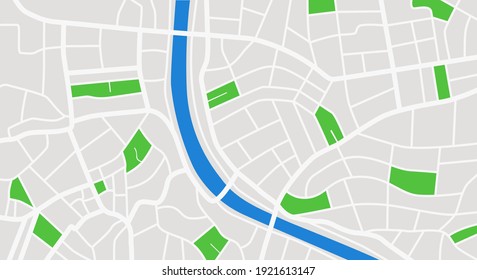 Map of the city center. Map for GPS. Color vector.