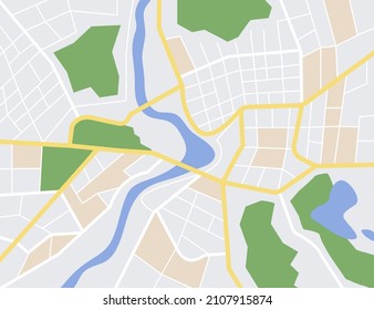 Map Of The City Center. GPS Map Navigator Concept. Vector Illustration. Eps 10.