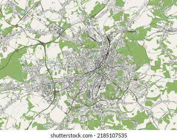 mapa de la ciudad de Chemnitz, Alemania