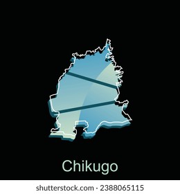 Map City of Chikugo design, High detailed vector map - Japan Vector Design Template, suitable for your company
