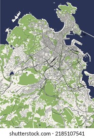 map of the city of A Coruna, Spain