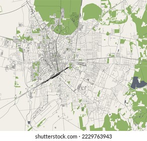 map of the city of Debrecen, Hungary
